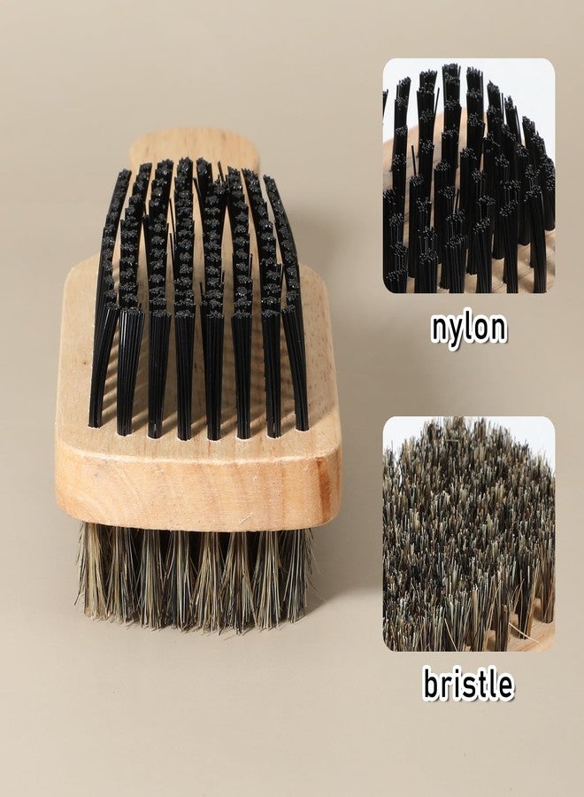 Exircy Double Sided Brush for Men, Double Sided Beard Brush with Rubber Wood Handle Lmitation Bristle Firm and Soft Sides Men Hair Brushes Hair Beand Grooming Tool for Thick Coarse - Image 5